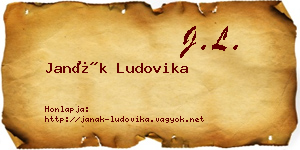 Janák Ludovika névjegykártya